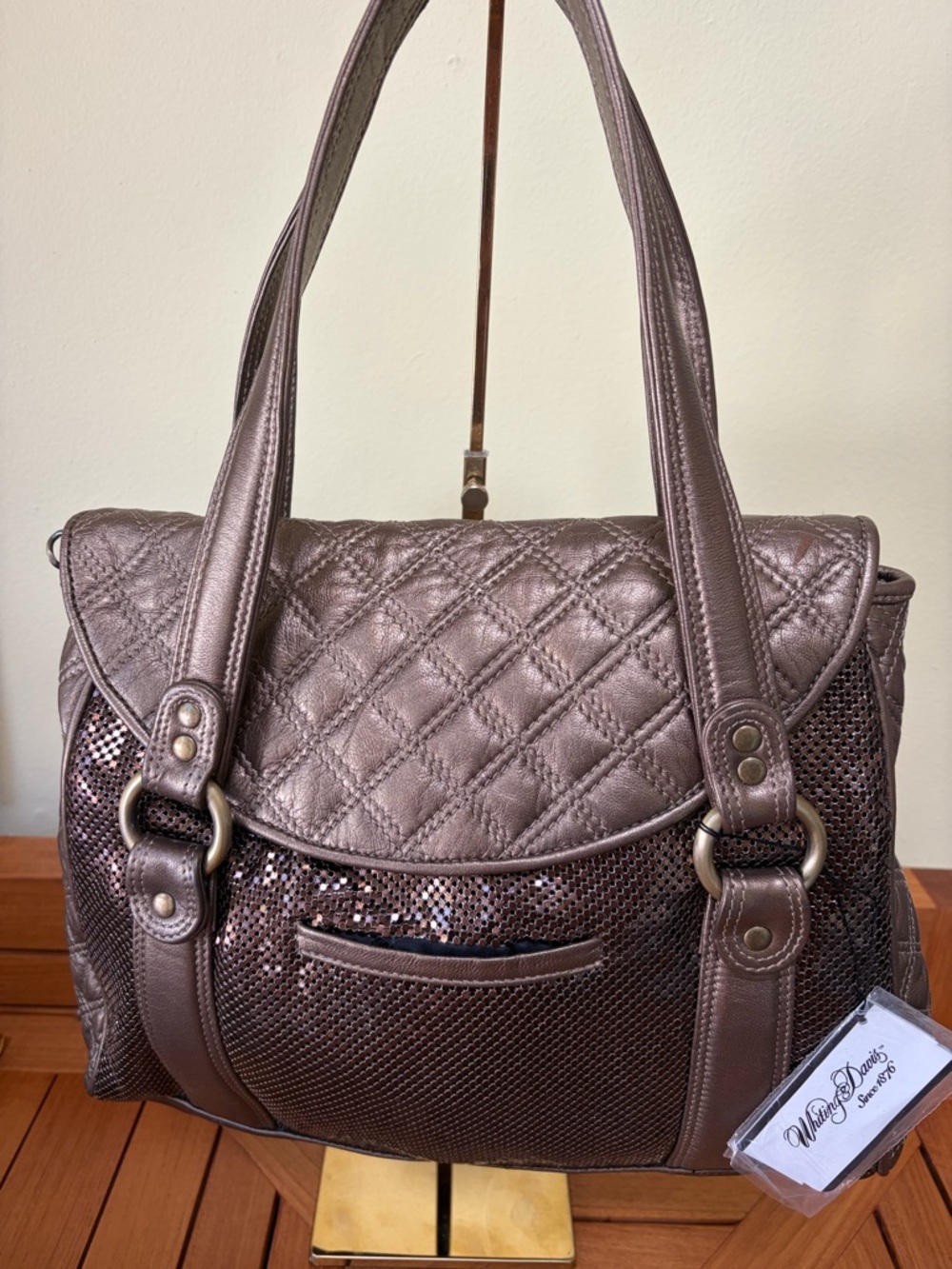 NWT Whiting & Davis Leather Bag